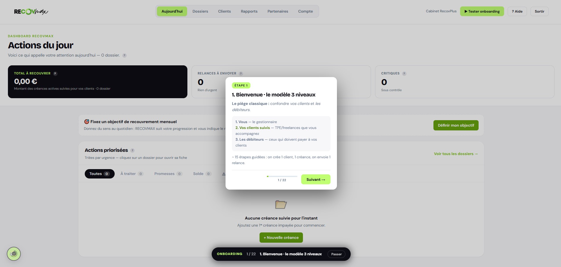 Aperçu de l'application RECOVMAX